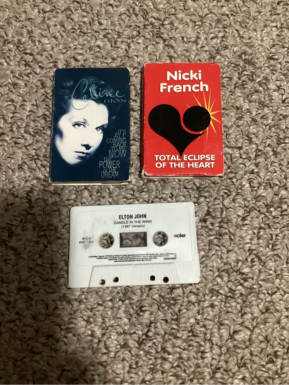 Three Original Cassette Tapes Celine Dion Elton John Princess Diana Nicki French